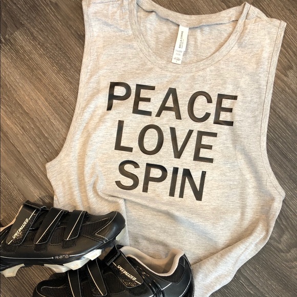 Tops - Muscle Tank - Peace Love Spin